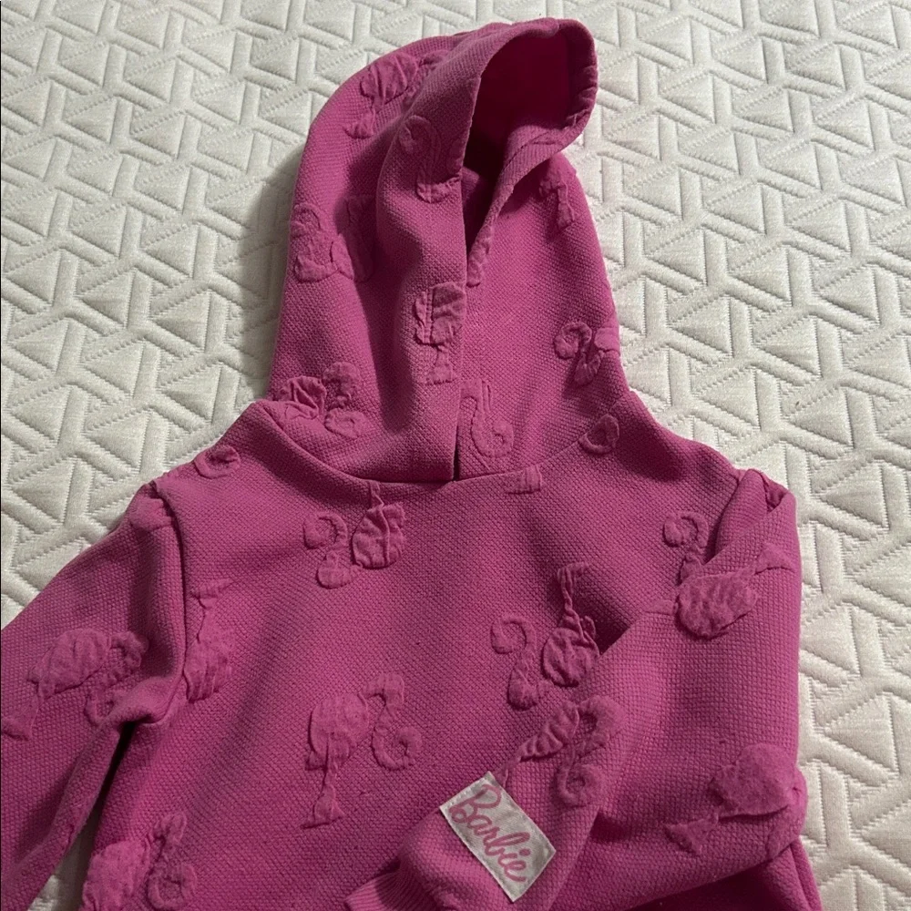 Barbie Embossed Pink Hoodie Size 2T - Picture 2 of 6